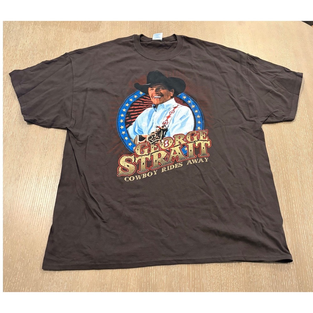 George Strait Cowboy Rides Away Tour T-Shirt Brown Mens 2XL Concert Graphic Tee